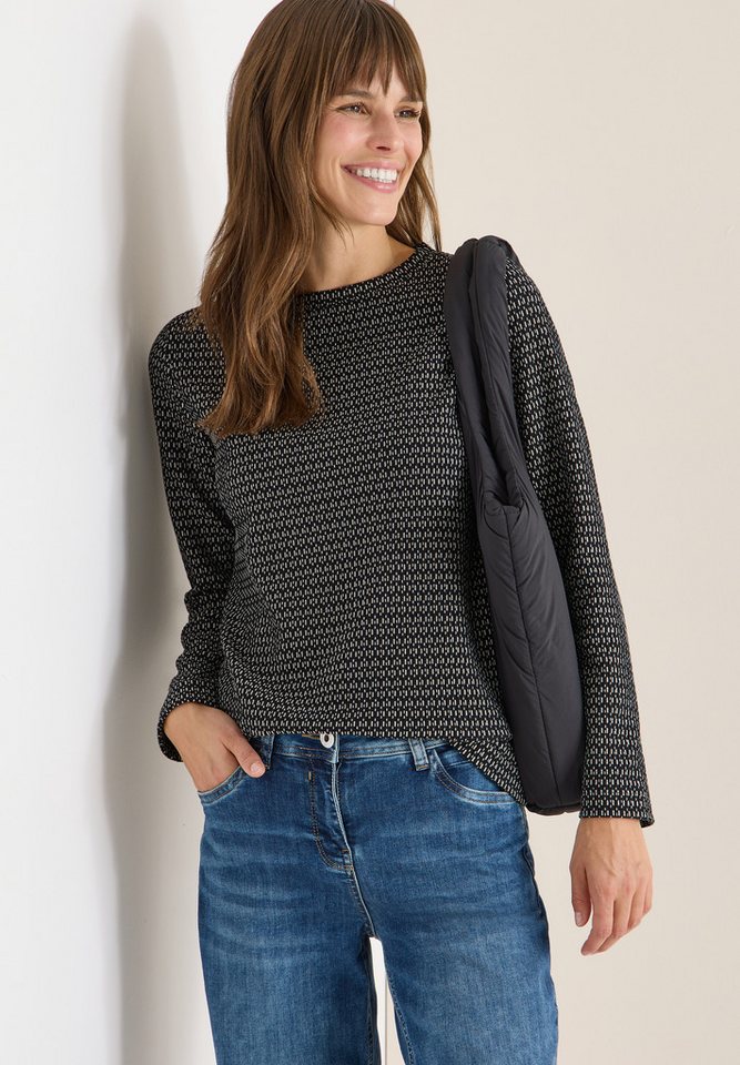 CECIL Langarmshirt Feines Strukturmuster und Two-Tone-Optik von CECIL