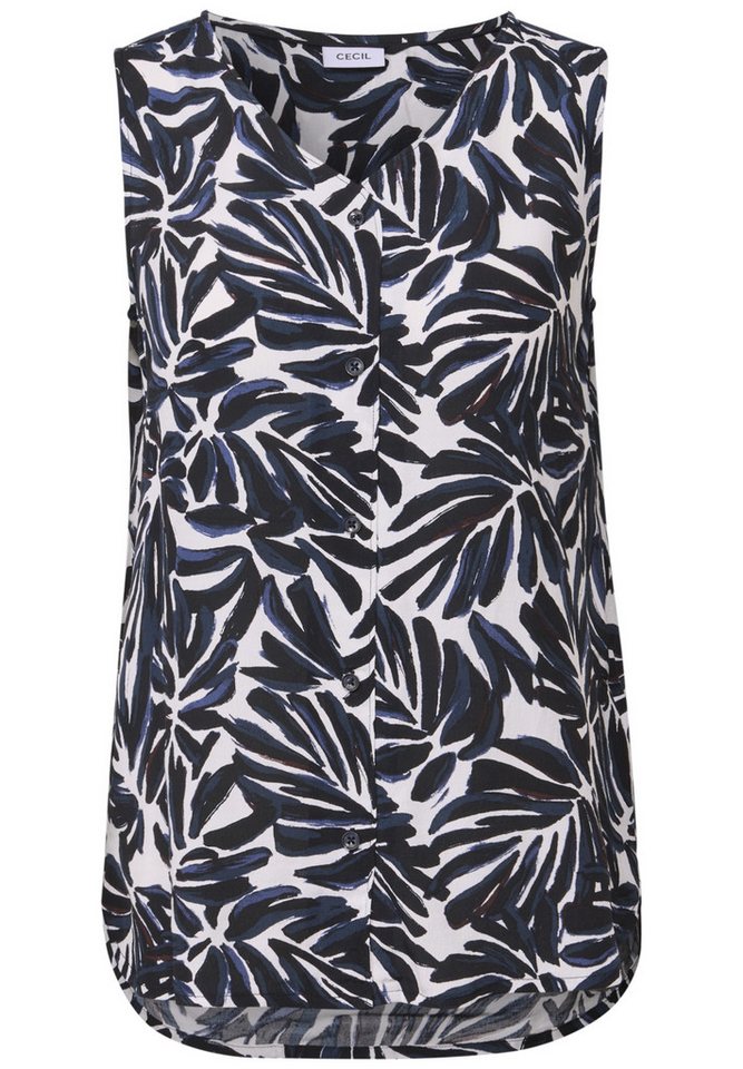 CECIL Shirttop – Blusentop mit V-Ausschnitt und All-Over-Print von CECIL