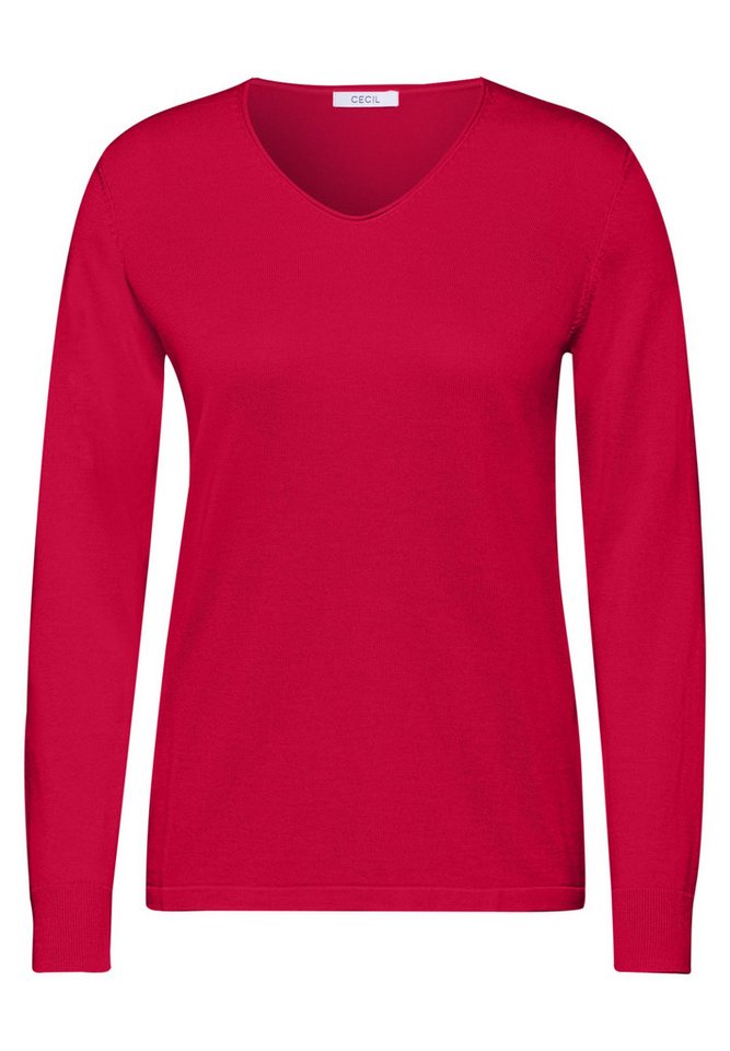 CECIL Strandpullover NOS_Rounded V-Neck Pullover granita red von CECIL