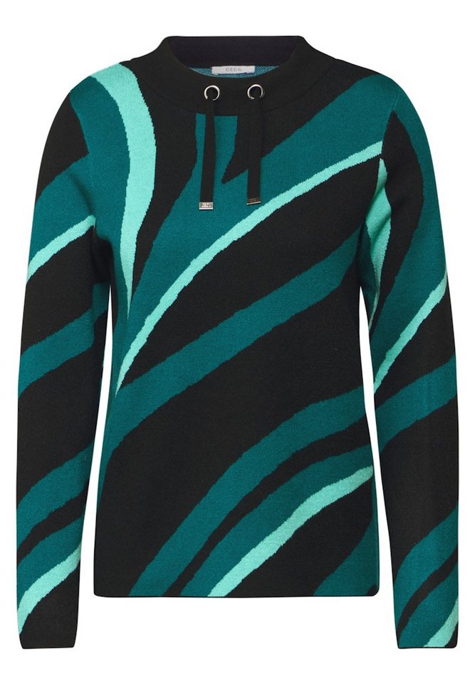 CECIL Strickpullover Jacquard Turtle Neck von CECIL