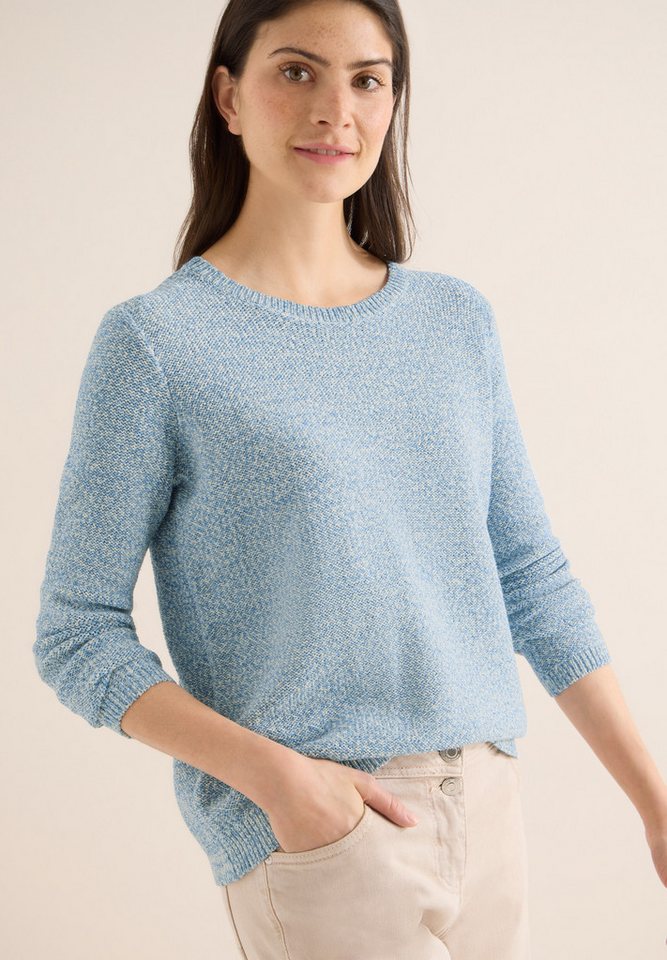 CECIL Strickpullover meliert, mit Rundhals von CECIL