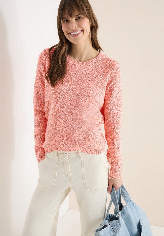 CECIL Strickpullover meliert, mit Rundhals von CECIL