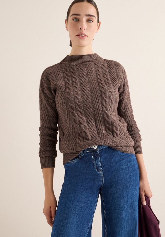 CECIL Strickpullover mit Turtle Neck, Zopfmuster von CECIL