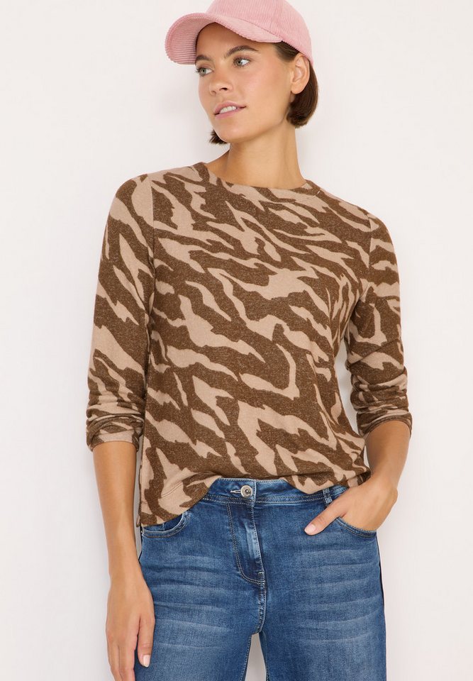 CECIL Sweater mit Animal-Print und in Melange-Optik von CECIL