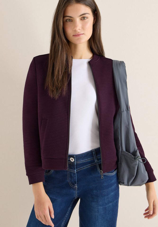 CECIL Sweatjacke mit feinem Strukturmuster und Reißverschluss von CECIL