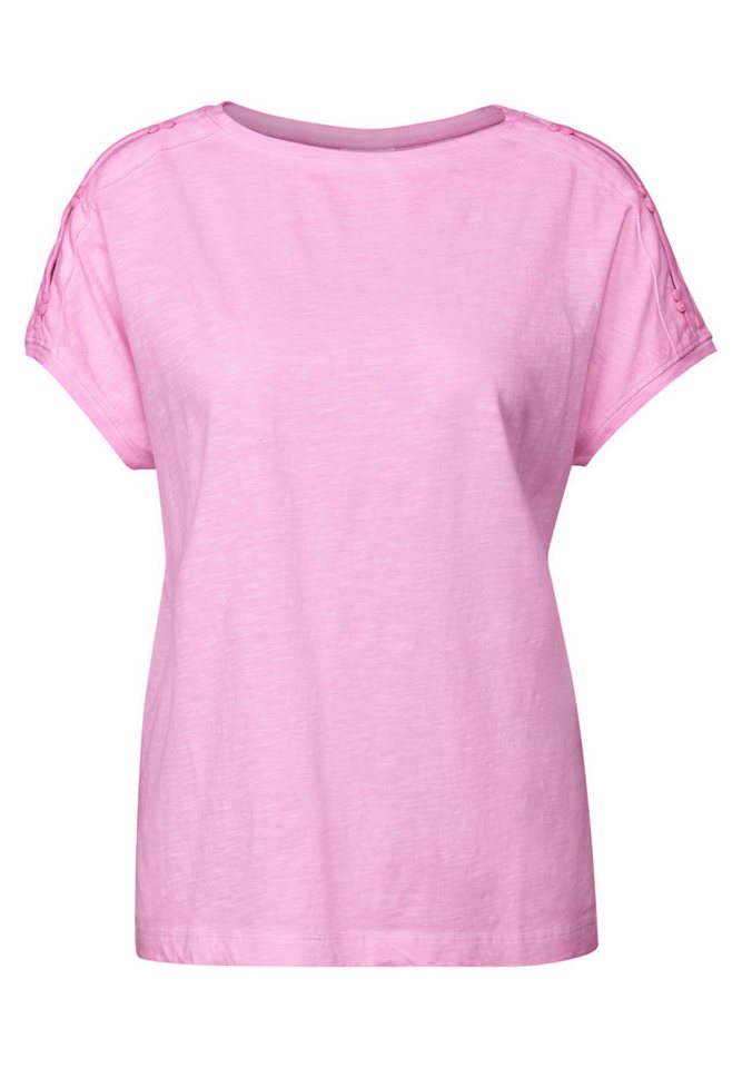 CECIL T-Shirt NOS GMD Button Shoulder T-Shir fresh neon pink von CECIL