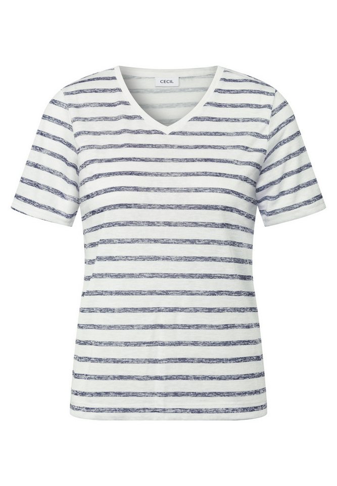 CECIL T-Shirt Striped Summer Knit V-Neck von CECIL