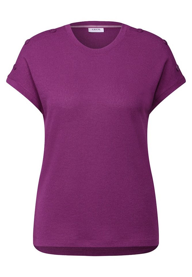 CECIL T-Shirt TOS Solid Crepe Button T-Shirt von CECIL