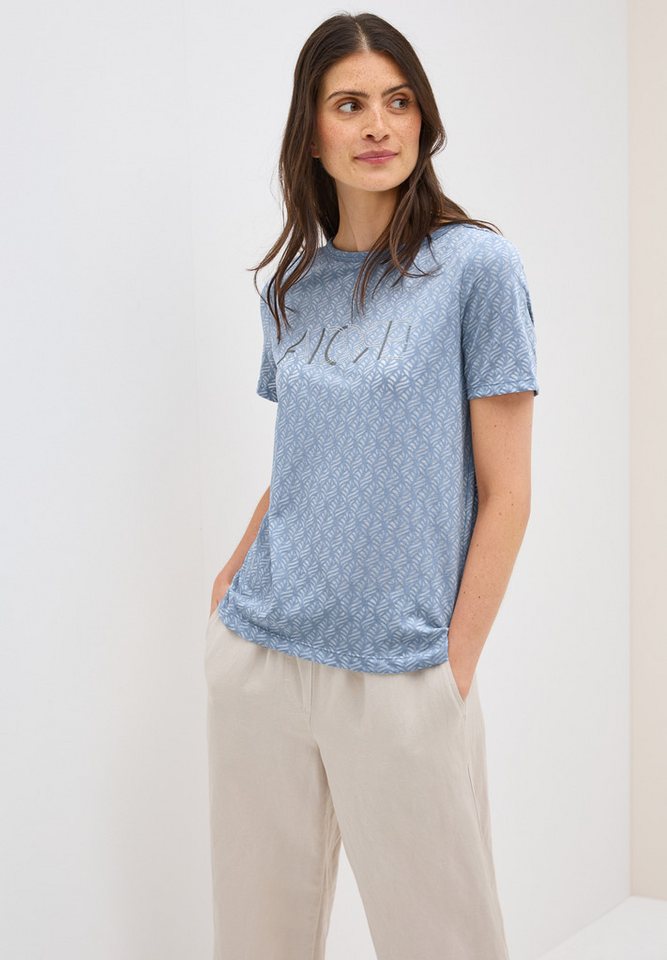 CECIL T-Shirt in Ausbrenner-Optik mit Wording von CECIL