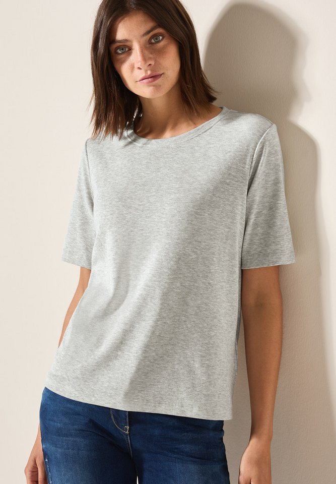 CECIL T-Shirt mit feiner Ripp Struktur von CECIL