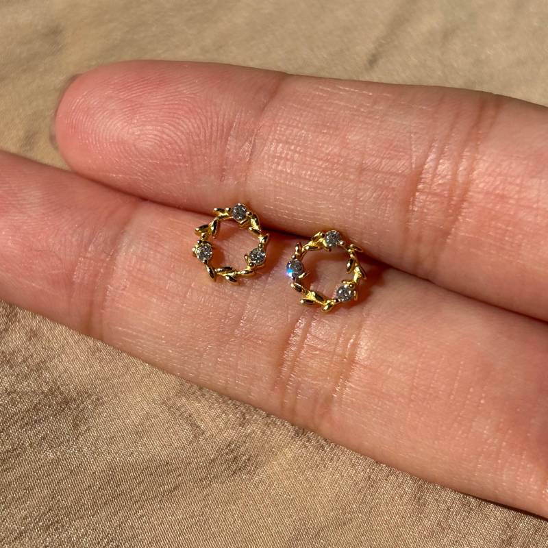 Kranz Ohrstecker Cz Vermeil Ohrringe Kranz Ohrstecker Cz Vermeil Ohrringe von CECILIAINTHESUMMER