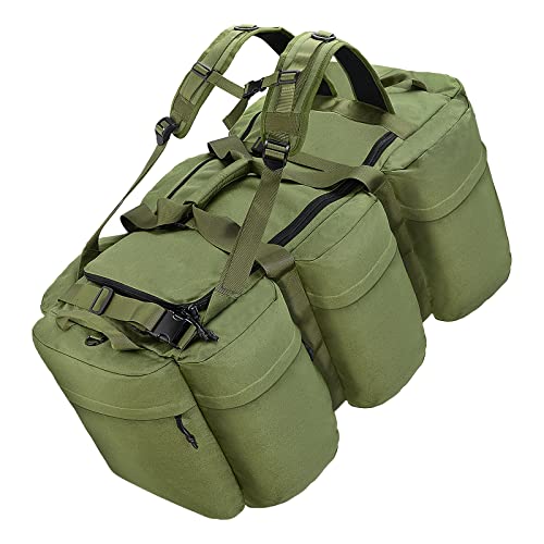 100L Militärische taktische Reisetasche für Herren, extra große Armee-Seesack, robuste Einsatztasche, Militär-Seesack, Rucksack, Outdoor-Ausrüstung (Olivgrün), Olivgrün, Large von CECKQUE
