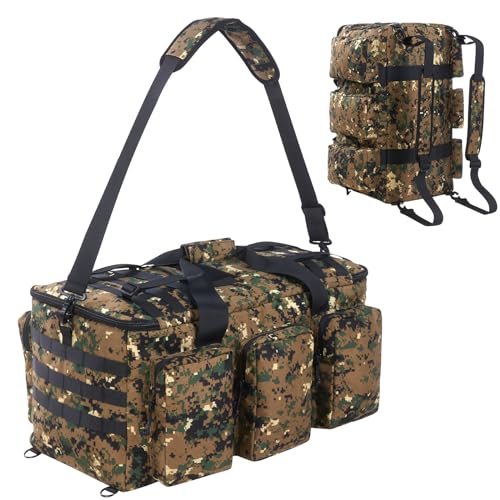 CECKQUE Militärische Reisetasche, 105 l, extra groß, Einsatz, Armee, taktische Reisetasche für Herren, robuste Reisetasche für Reisen, Jagd, Camping, Aufbewahrung, Größe S: Camo 2, Large, von CECKQUE