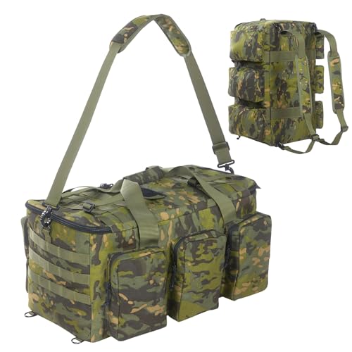 CECKQUE Militärische Reisetasche, 105 l, extra groß, Einsatz, Armee, taktische Reisetasche für Herren, robuste Reisetasche für Reisen, Jagd, Camping, Aufbewahrung, Größe S: Camo 4, Large, von CECKQUE