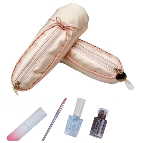 CECKQUE Pinke Make-up-Tasche für kleine Mädchen, Ballerina-Hausschuhe, Make-up-Tasche, Ballettschuhe, Geschenke, rose, Carry-On 8-Inch, Ballettschuhe von CECKQUE
