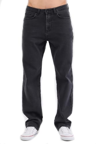CEDY DENIM - Baggy Jeans Herren Stretch, Jeanshose Herren Straight Cut, Lang Streetwear Hosen Herren CD346 (36W/32L, Grau) von CEDY DENIM