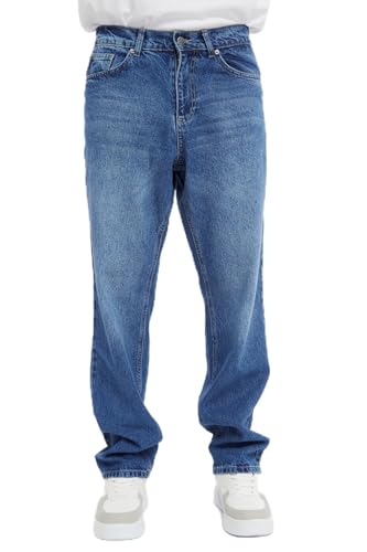CEDY DENIM - Baggy Jeans Herren, Loose Fit Lang Herren Jeans, Y2K Hip Hop Streetwear Hosen Herren CD352 (33W/32L Blau) von CEDY DENIM