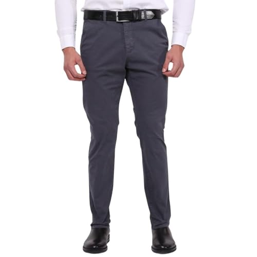 CEDY DENIM Chino Hose Herren Regular Fit, Klassische Komfortabel Basic Chino Hose, Stretch Business Hosen Herren CD321 (32W/32L Grau) von CEDY DENIM