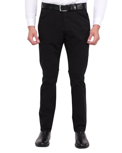 CEDY DENIM Chino Hose Herren Regular Fit, Klassische Komfortabel Basic Chino Hose, Stretch Business Hosen Herren CD321 (36W/32L Schwarz) von CEDY DENIM