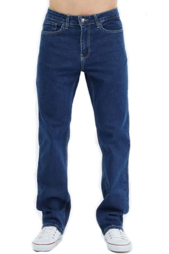 CEDY DENIM - Baggy Jeans Herren Stretch, Jeanshose Herren Straight Cut, Lang Streetwear Hosen Herren CD346 (30W/32L, Blau) von CEDY DENIM