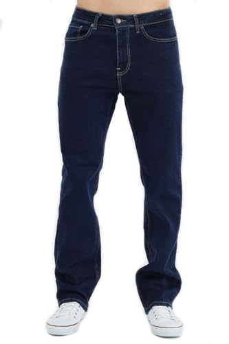 CEDY DENIM - Baggy Jeans Herren Stretch, Jeanshose Herren Straight Cut, Lang Streetwear Hosen Herren CD346 (36W/32L, Navyblau) von CEDY DENIM