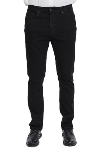 CEDY DENIM - Herren Jeans Regular Fit Stretch, Jeanshose Herren, Basic High Waist Straight Männer Hosen CD336 (32W/32L, Schwarz) von CEDY DENIM