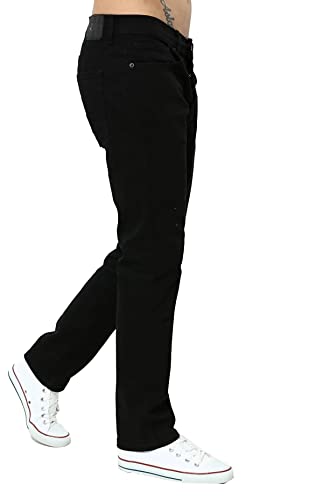 CEDY DENIM - Herren Jeans Regular Fit Stretch, Jeanshose Herren, Basic High Waist Straight Männer Hosen CD336 (32W/34L, Schwarz) von CEDY DENIM