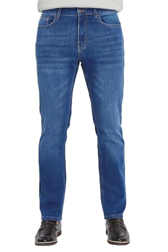 CEDY DENIM - Herren Jeans Regular Fit Stretch, Jeanshose Herren, Basic High Waist Straight Männer Hosen CD336 (33W/34L, Hellblau) von CEDY DENIM