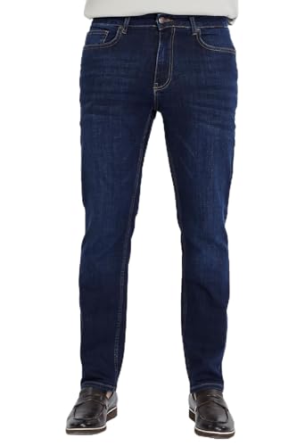 CEDY DENIM - Herren Jeans Regular Fit Stretch, Jeanshose Herren, Basic High Waist Straight Männer Hosen CD336 (34W/30L, Navyblau) von CEDY DENIM