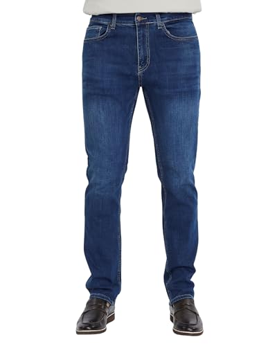 CEDY DENIM - Herren Jeans Regular Fit Stretch, Jeanshose Herren, Basic High Waist Straight Männer Hosen CD336 (36W/34L, Blau) von CEDY DENIM