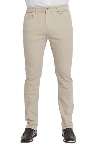 CEDY DENIM - Herren Jeans Regular Fit, Stretch Jeanshose, Herren High Waist, Straight Cut, Basic Washed, Männer Hosen CD336 (30W/32L Beige) von CEDY DENIM