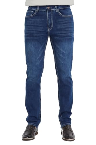 CEDY DENIM - Herren Jeans Regular Fit Stretch, Jeanshose Herren, Basic High Waist Straight Männer Hosen CD336 (33W/32L, Blau) von CEDY DENIM