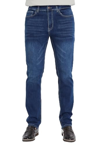 CEDY DENIM - Herren Jeans Regular Fit, Stretch Jeanshose, Herren High Waist, Straight Cut, Basic Washed, Männer Hosen CD336 (33W/32L Blau) von CEDY DENIM