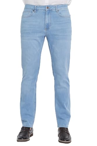 CEDY DENIM - Herren Jeans Regular Fit, Stretch Jeanshose, Herren High Waist, Straight Cut, Basic Washed, Männer Hosen CD336 (34W/30L Eisblau) von CEDY DENIM