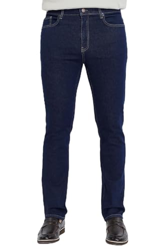 CEDY DENIM - Herren Jeans Regular Fit, Stretch Jeanshose, Herren High Waist, Straight Cut, Basic Washed, Männer Hosen CD336 (34W/30L Raw Blau) von CEDY DENIM