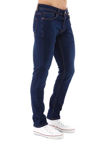 CEDY DENIM - Herren Jeans Slim Fit, Stretch Jeanshose, Mid Rise Tapered Hosen Männer CD323 (31W/32L Blau&Blau) von CEDY DENIM