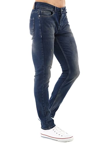 CEDY DENIM - Herren Jeans Slim Fit Stretch, Jeanshose Herren, Mid Rise Tapered Hosen Männer CD300 (29W/32L, Blau) von CEDY DENIM