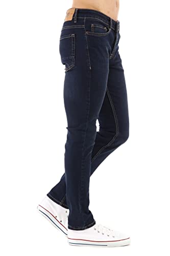CEDY DENIM - Herren Jeans Slim Fit, Stretch Jeanshose, Mid Rise Tapered Hosen Männer CD300 (38W/32L Dunkel Navyblau) von CEDY DENIM
