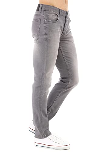 CEDY DENIM - Herren Jeans Slim Fit Stretch, Jeanshose Herren, Mid Rise Tapered Hosen Männer CD300 (31W/30L, Hellgrau) von CEDY DENIM