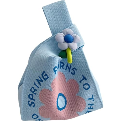 CEHJZQRPL Damen Blaue Boho-Chic Solide Polyester Wristlet Clutch Handtasche, 14.17 * 7.87inch/36 * 20cm, 115 Gramm(Blue) von CEHJZQRPL