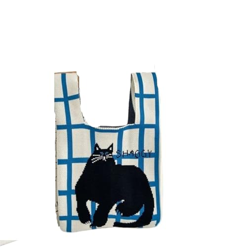 CEHJZQRPL Handgelenk Knoten Tasche Stricken Handtasche Mode Stricken Handgemachte Einkaufstaschen Hohe Kapazität Knoten Handgelenk Tasche Mädchen(Color 4) von CEHJZQRPL