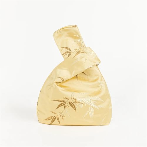 CEHJZQRPL Handgelenksknotentasche Damen Handgelenktasche Tasche Stickerei Blätter Knoten Top Henkel Schlüsseltasche Weicher Satin(Color c) von CEHJZQRPL