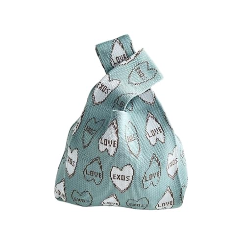 CEHJZQRPL Knoten Handgelenk Tasche Handgemachte Strick Handtasche Damen Knoten Handgelenk Tasche Mode Lässig Farbe Tragetasche Stricktasche(Color 6) von CEHJZQRPL