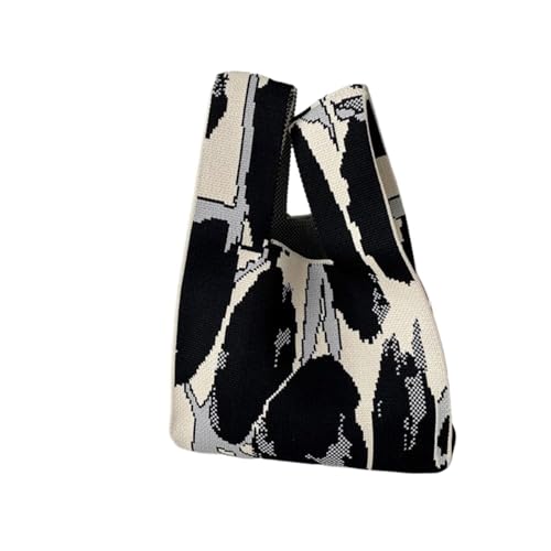 CEHJZQRPL Knoten Handgelenk Tasche Handgemachte Strick Handtasche Frauen Knoten Handgelenk Tasche Lässige Farbe Blume Einkaufstasche(Color 9) von CEHJZQRPL