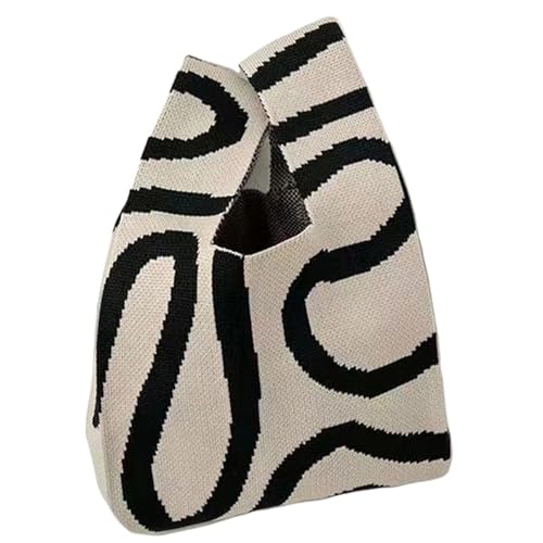CEHJZQRPL Knoten Handgelenk Tasche Mode handgemachte stricken Handtaschen Frauen Knoten Handgelenk Tasche Casual Tote Bag gestrickte Tasche(Color 7) von CEHJZQRPL