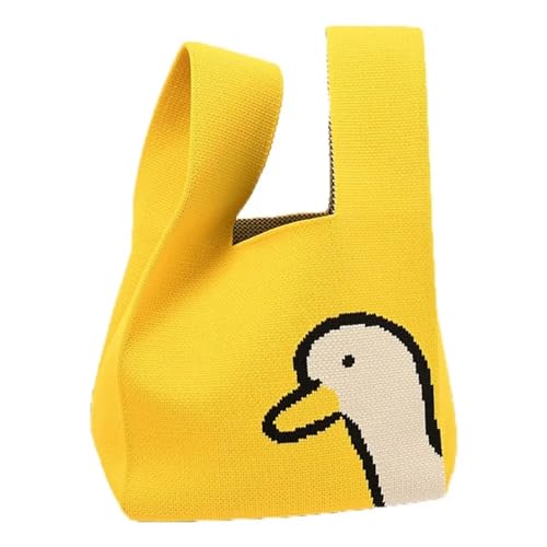 CEHJZQRPL Knoten-Handgelenktasche, handgemachte gestrickte Handtasche, Einkaufstasche, Knoten-Handgelenktasche for Frauen und Mädchen, gestrickte Tasche(Cloor 08) von CEHJZQRPL