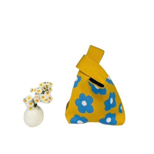 CEHJZQRPL Mode Blume Stickerei Gestrickte Handtasche Frauen Knoten Handgelenk Tasche Casual Tote Tasche Student Handgemachte Einkaufstaschen(3 Tier Cabinet 2) von CEHJZQRPL