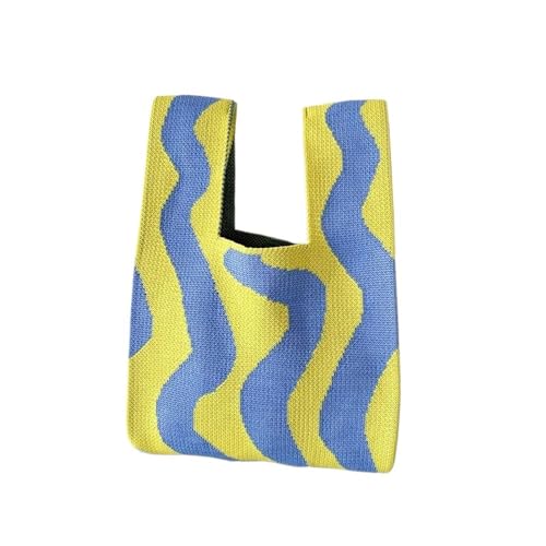 CEHJZQRPL Neu Streifen Stricken Handtaschen Frauen Handgemachte Knoten Handgelenk Tasche Casual(3 tier Cabinet 2) von CEHJZQRPL