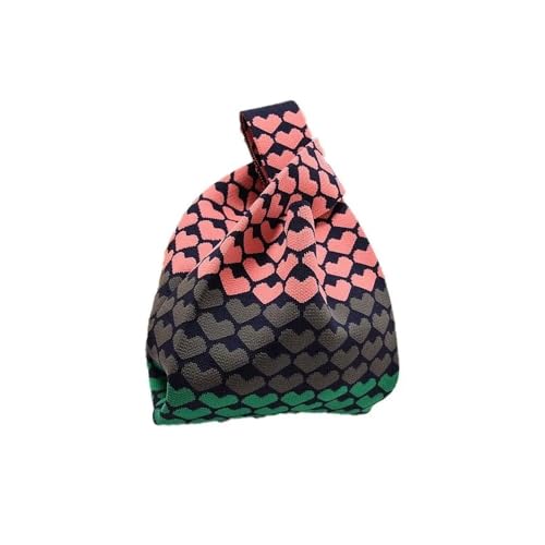 CEHJZQRPL Schultertasche Damen Mädchen Knoten Handgelenktasche Handarbeit Strick Handtasche Tragetasche(Big 7) von CEHJZQRPL