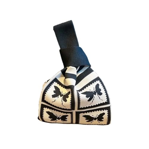 CEHJZQRPL Schultertasche Damen Mädchen Knoten Handgelenktasche Handarbeit Strick Handtasche Tragetasche(Big 8) von CEHJZQRPL